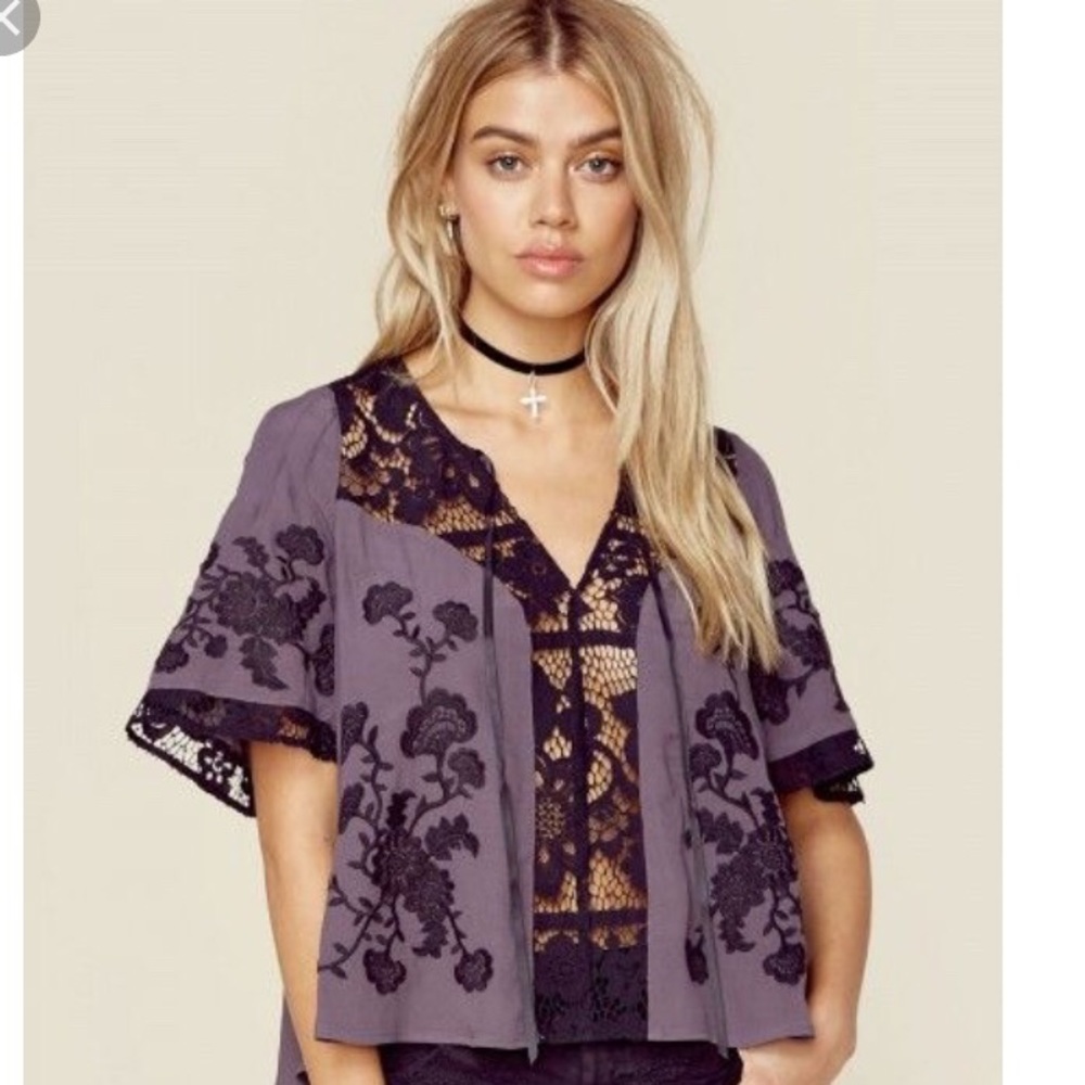 COPY - NWOT For Love & Lemons Purple Isabella Blouse S